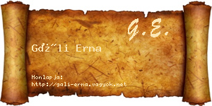 Gáli Erna névjegykártya